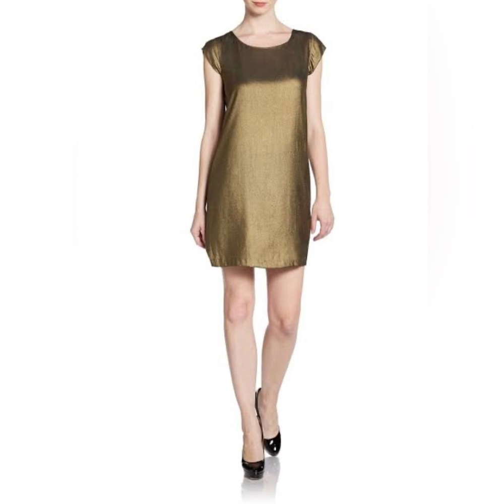 Joie Gold Silk Mini Dress